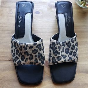 NEW Fioni Leopard Square Toe Heels Size 8 1/2